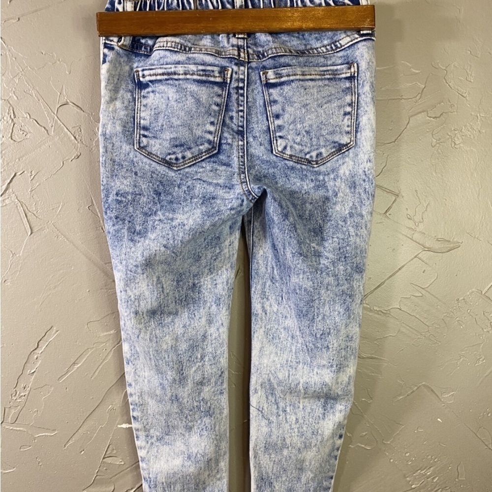 Distressed stonewashed blue jeans pants unisex see measurements below. L-06 - Picture 2 of 3